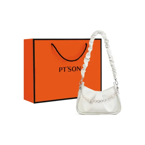 PT'SON Synthetic Leather Underarm Crossbody Bag, Shoulder Bag Regular Women's White