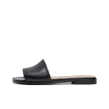 FLATTERED Rubber Sole Slide Slippers Women's Black