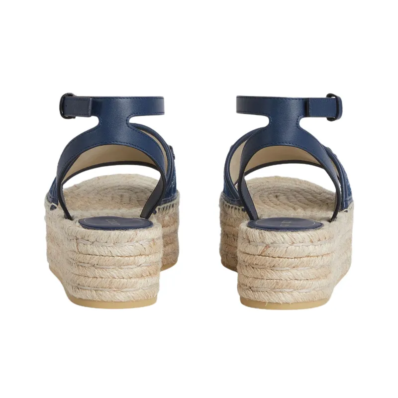 GUCCI Horsebit One Strap Sandals 4.5cm Women's Blue-3
