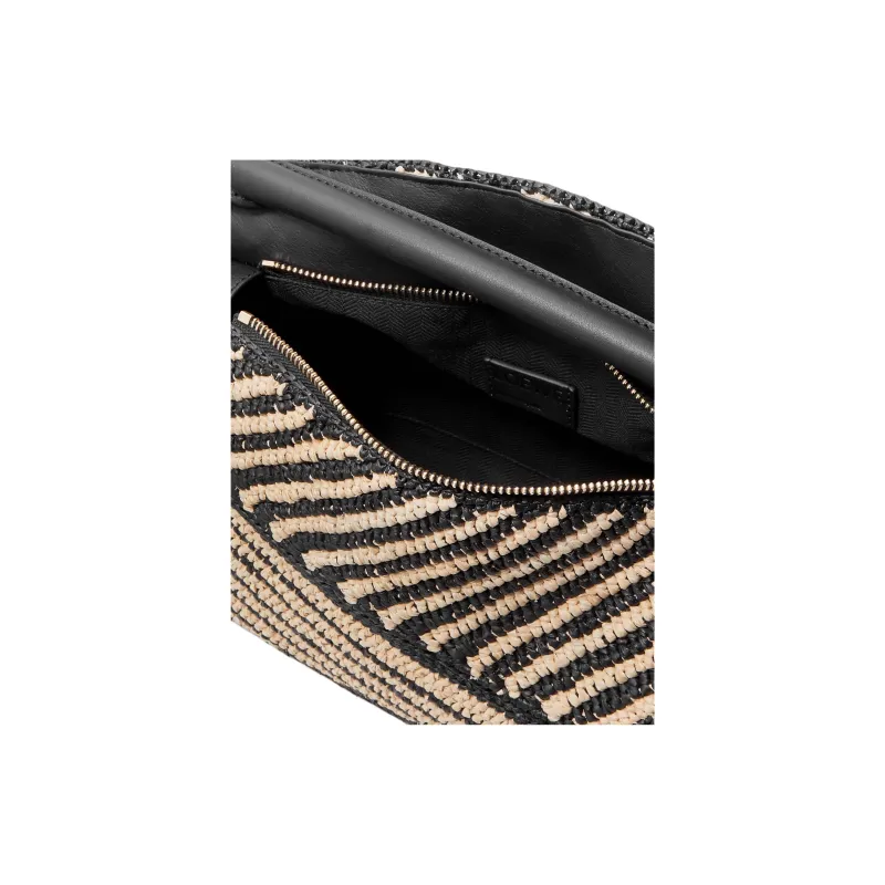 LOEWE Puzzle Raffia Shoulder Bag, Crossbody Bag, Handbag Trumpets Women's Brown & Black & Beige-3