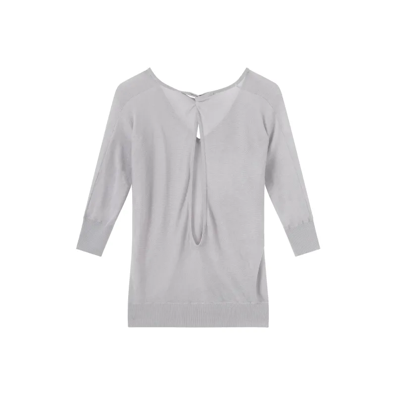 RUNTOTHEFUTURE Batwing Sleeve T Shirt Women's Light Gray-1