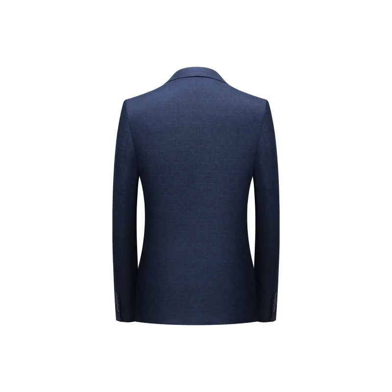 Automobili Lamborghini Business Suit Men's Navy Blue Plaid-1