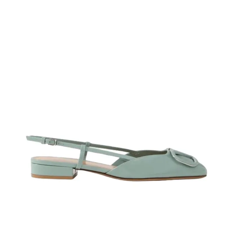 Valentino Vlogo Chunky Heel High Heels 3cm Women's Green-1
