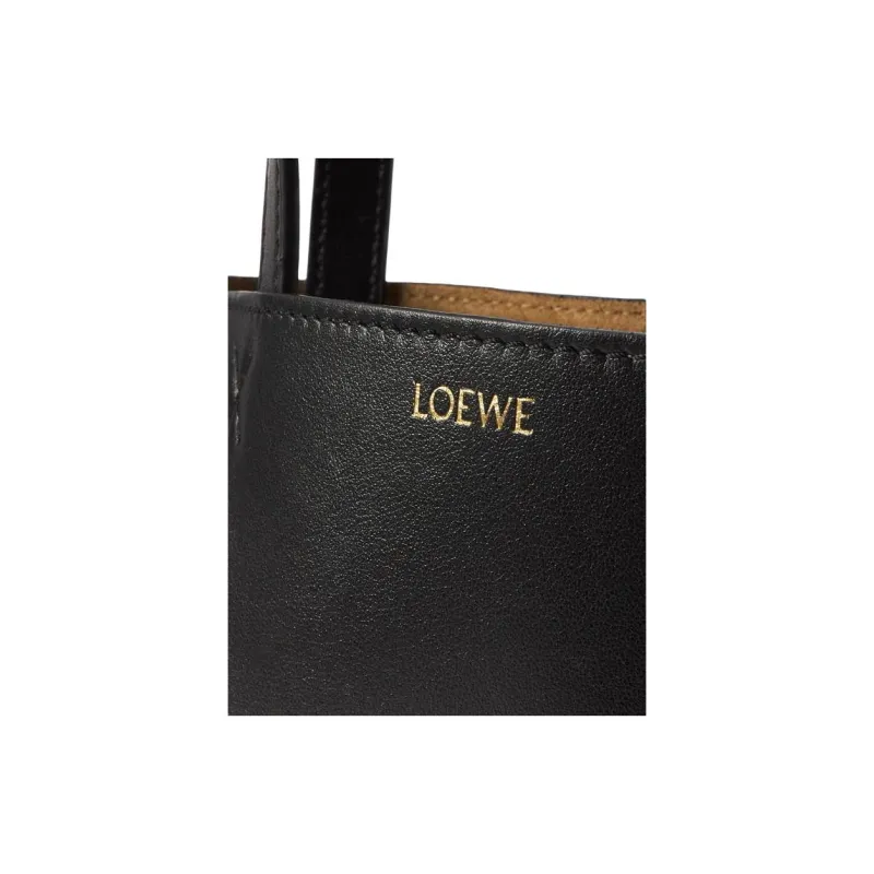 LOEWE Puzzle Fold Shiny Calfskin Tote Bag, Shopping Bag, Shoulder Bag, Handbag Women's Black-3