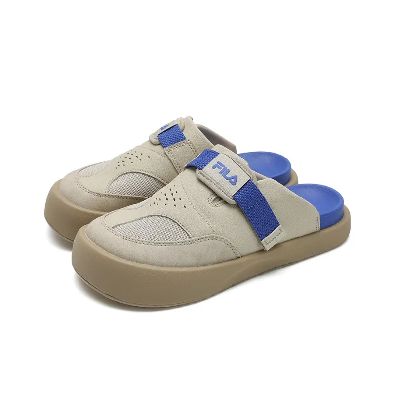 FILA SMILA Rubber Sole Abrasion Resistant Slip Resistant Closed Toe Slippers Women's Brown Rice Yellow-2
