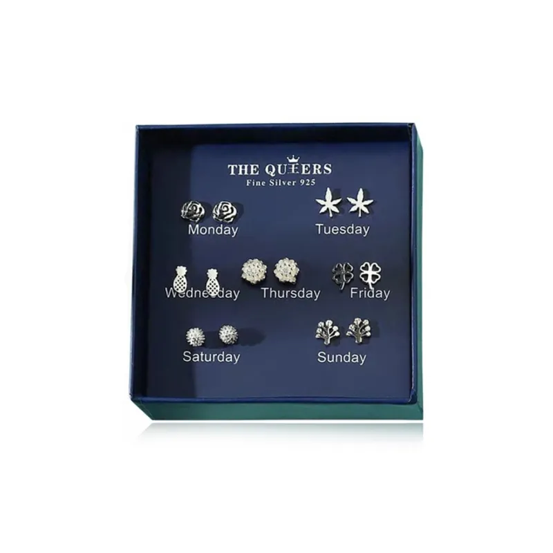 J&KINGLAY S925 Silver Stud Earrings Unisex-2