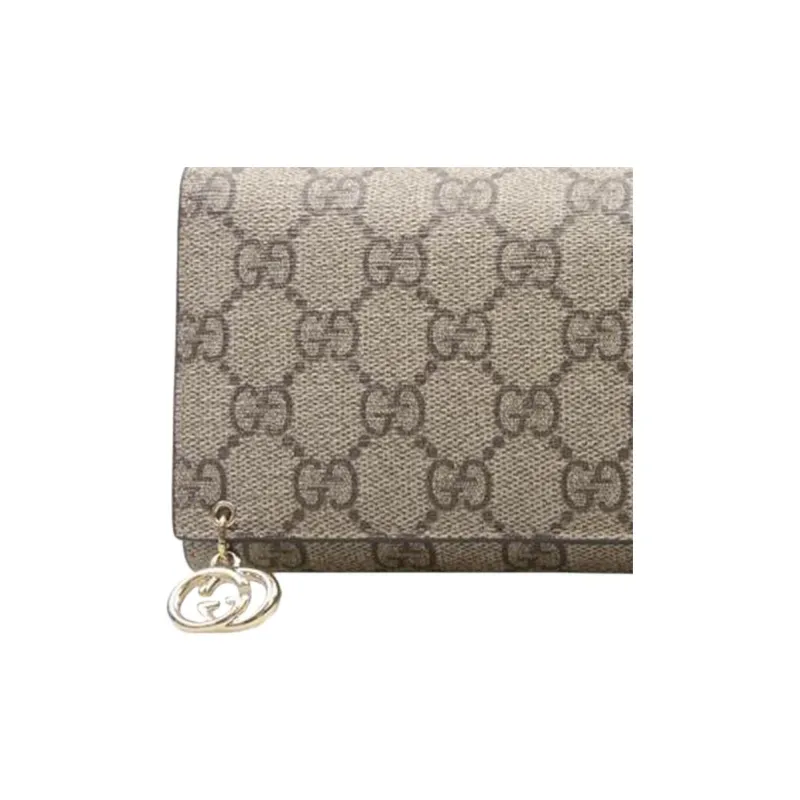 GUCCI PVC Polyvinyl Chloride Wallet Large Size Women's Ebony-4