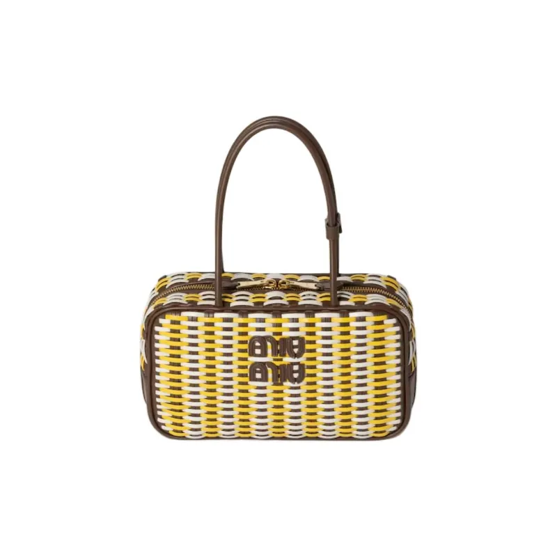 MIU MIU Beau Cow Leather Handbag Unisex Multicolor-0