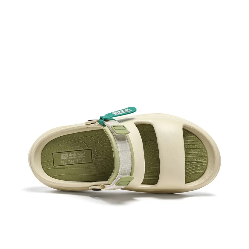 Mulinsen Beach Sandals Unisex Black/Khaki Brown/Matcha Green-16