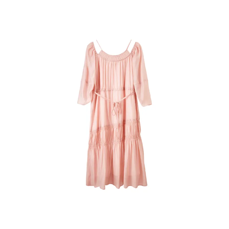 SENTUBILA Long Sleeved Dress Women's Peach Pink-1