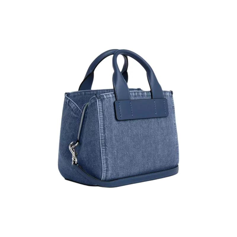 COACH CarlyCarryall Denim Tote Bag, Shopping Bag, Shoulder Bag, Handbag Medium Size Women's Silver & Indigo-1