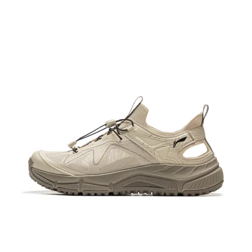 LiNing Yijie LITE Breathable Abrasion Resistant Slip Resistant River Trekking Shoes Men's Beige