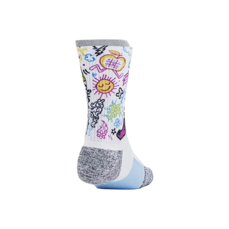 Under Armour UA ArmourDry™ Run Cushion Mid Calf Socks Unisex 1 Pack White-1