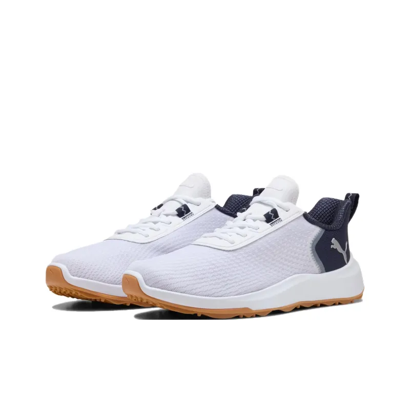 PUMA Fusions Crush Anti Slip Wear Resistant Low Top Golf Shoes Men's White Blue-2