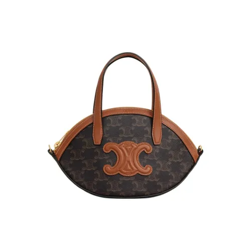 CELINE Cow Leather Shoulder Bag, Crossbody Bag, Handbag Women's Brown