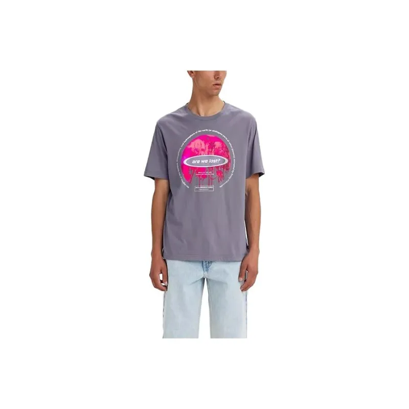Levis T-Shirts Men Gray Purple-0