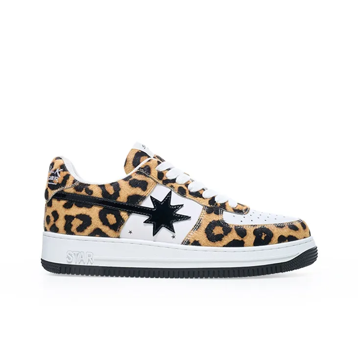 Starwalk Soldier Quick Dry Wear Resistant Lightweight Breathable Low Top Skateboard Shoes Unisex Leopard Print-1