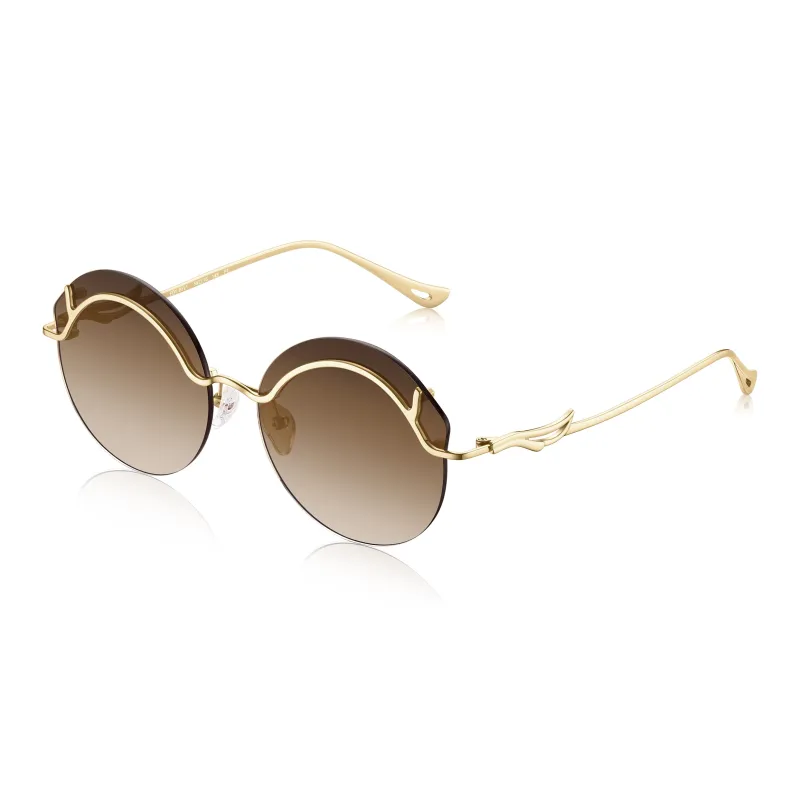 Lao Feng Xiang Β Titanium Irregular Shape Sunglasses Women's-2