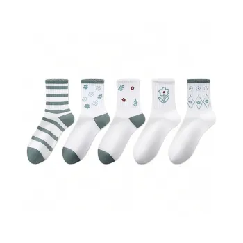 H YXIANG Mid Calf Socks Unisex 4 Pack Mixed Color