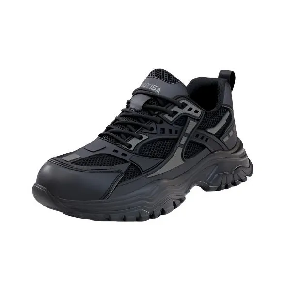 GUYISA Non slip, Wear resistant, Impact resistant Low Top Chunky Sneakers Men's Black-1