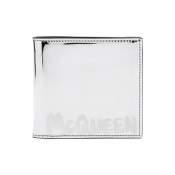 Alexander McQueen PU Polyurethane Wallet Men's Silver