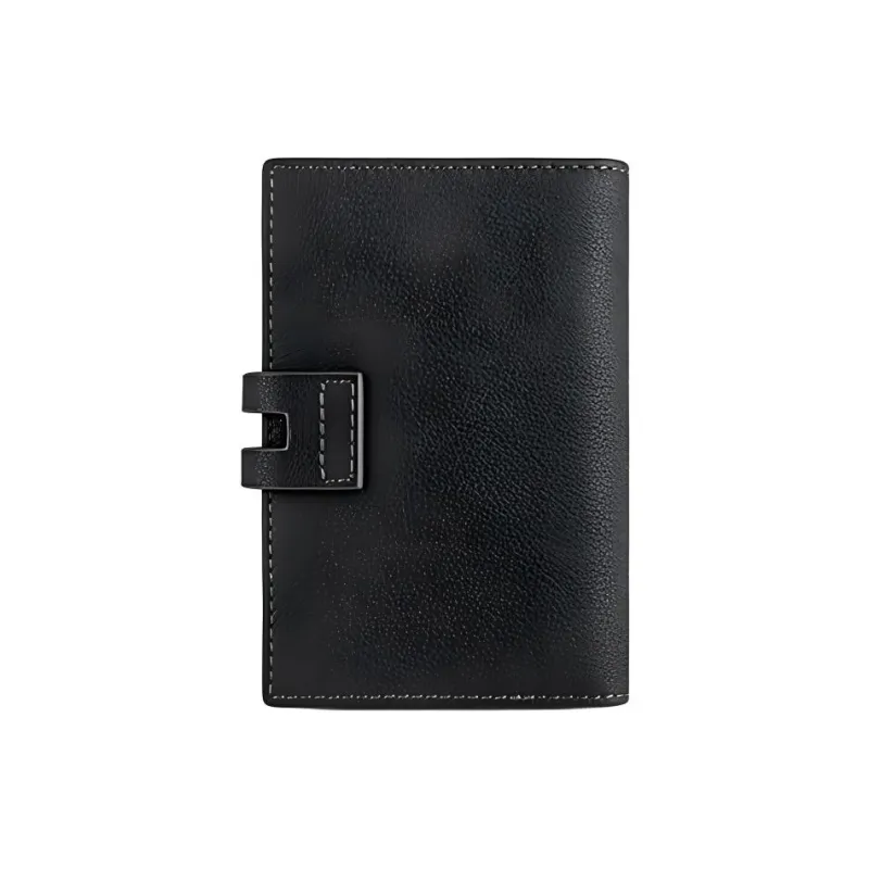 Jeep Top Grain Cow Leather Leather Clip Wallet Card Holder Regular Men's Black-3