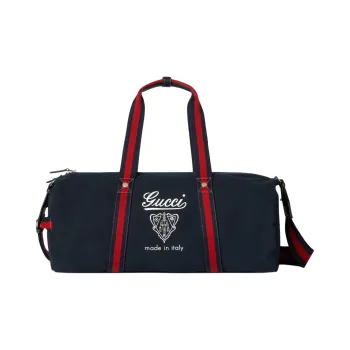 GUCCI Canvas Bag Travel Bag Men's Dark Blue