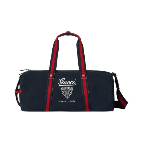 GUCCI Canvas Bag Travel Bag Men's Dark Blue
