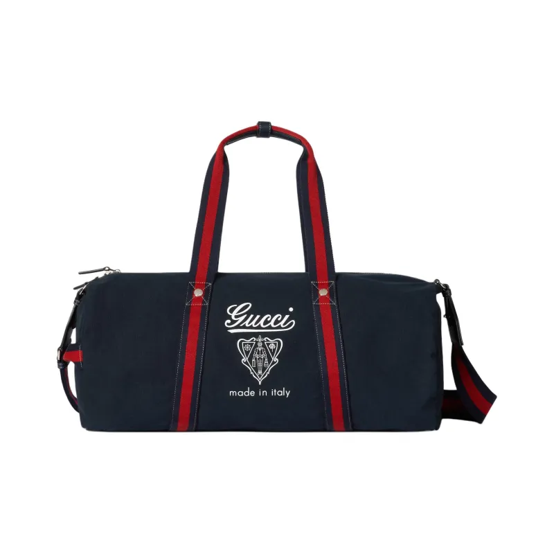GUCCI Canvas Bag Travel Bag Men's Dark Blue-0