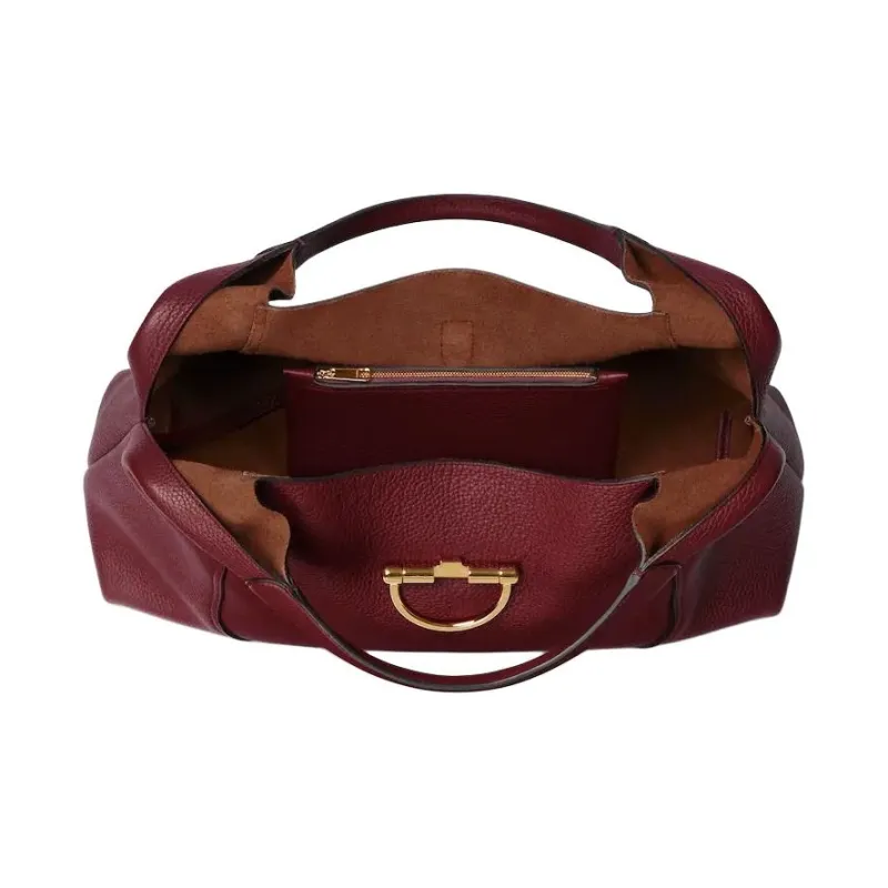GUCCI Grained Leather Shoulder Backpack Handbag Large Size Women's Ancora Red-5