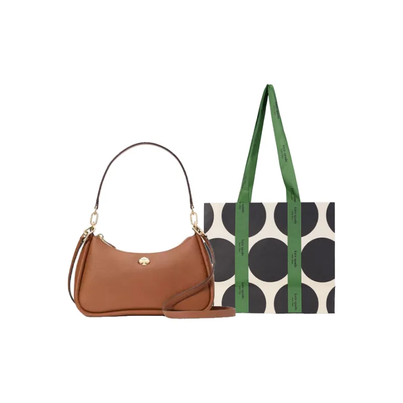 Kate Spade Litchi Grain Leather Shoulder Bag Crossbody Bag Small Size Women's Gingerbread-5