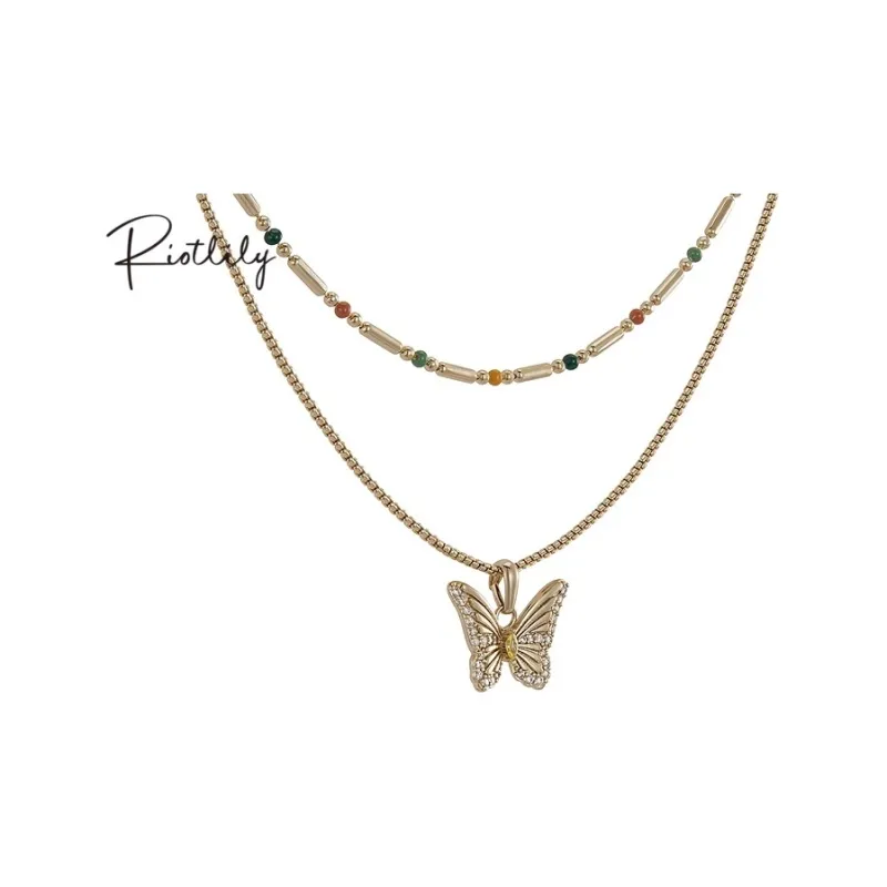 RiotLILY Copper Alloy Cubic Zirconia Necklace Date Matching Style Unisex-7
