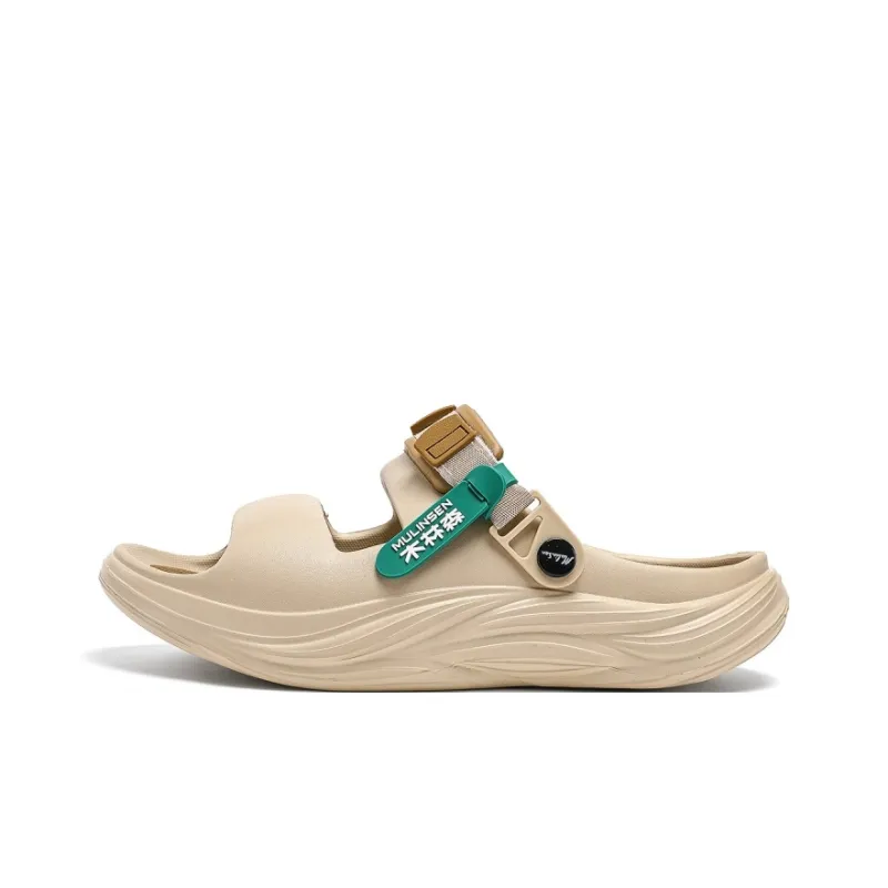 Mulinsen Beach Sandals Unisex Black/Khaki Brown/Matcha Green-8
