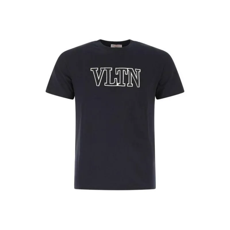 Valentino Vltn Logo Embroidered Crewneck T Shirt-0