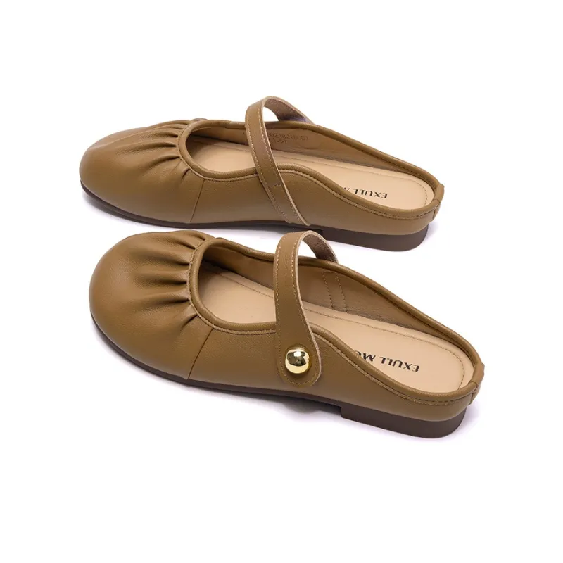 EXULL Q Abrasion Resistant Wrap toe Slippers Women's Khaki-2