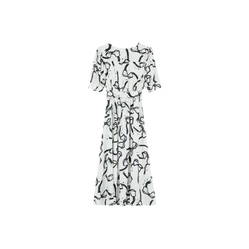 PLANE DRIFT Short Sleeved Dresses Women's Beige Apricot-1