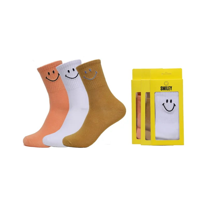 SMILEY Mid Calf Socks Unisex Combo Set-17