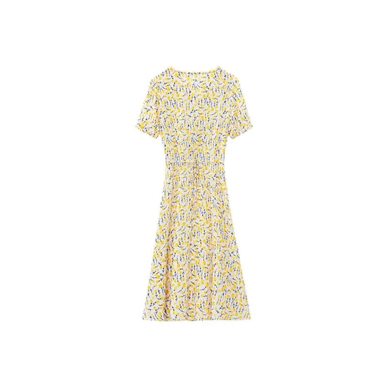 ABBY GODDESS Short Sleeved Dress Women's Light Yellow-1