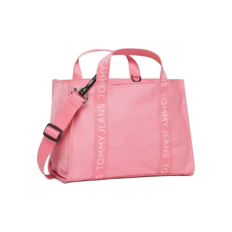 Tommy Hilfiger Polyester Tote Bag Shopping Bag Shoulder Bag Crossbody Bag Handbag Women's Pink-1