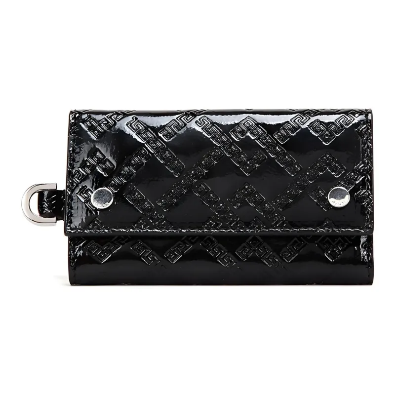 FANSIZHE Leather Key Pouch Men's Black-0