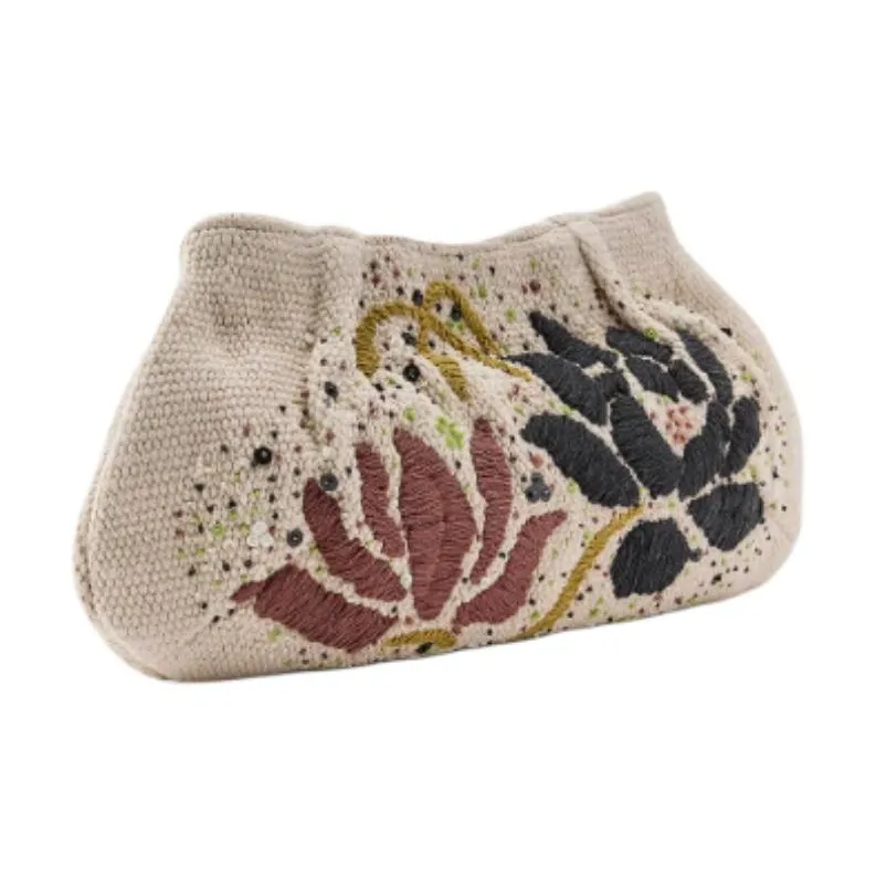 ZARA Cotton Clutch Small Size Women's White-1