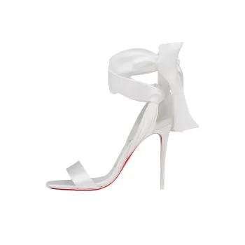 CL LUBOTING Sandale Du Desert One Strap Sandals 10cm Women's Ivory White