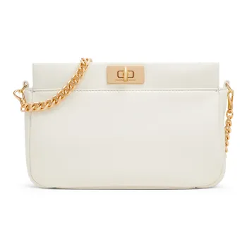 CHARLES&KEITH PU One Shoulder Underarm Crossbody Bag Small Size Women's Cream Milk White/Black