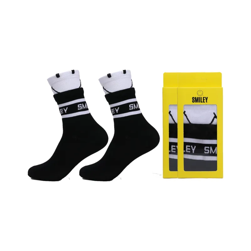 SMILEY Mid Calf Socks Unisex Combo Set-2