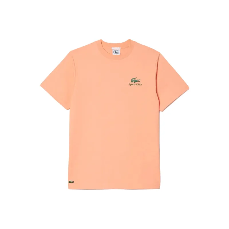 Sporty & Rich X LACOSTE T Shirts Unisex Orange-0
