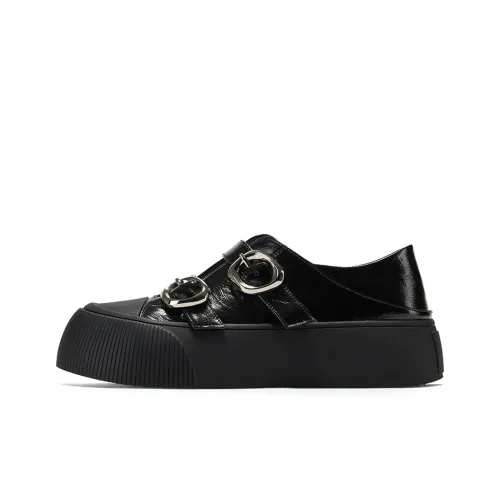 GG CC Rebel Ballet Low Top Sports Casual Skateboard Shoes Women's Black