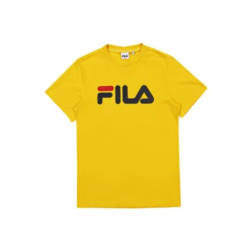 FILA T Shirt Korean Style Unisex Yellow
