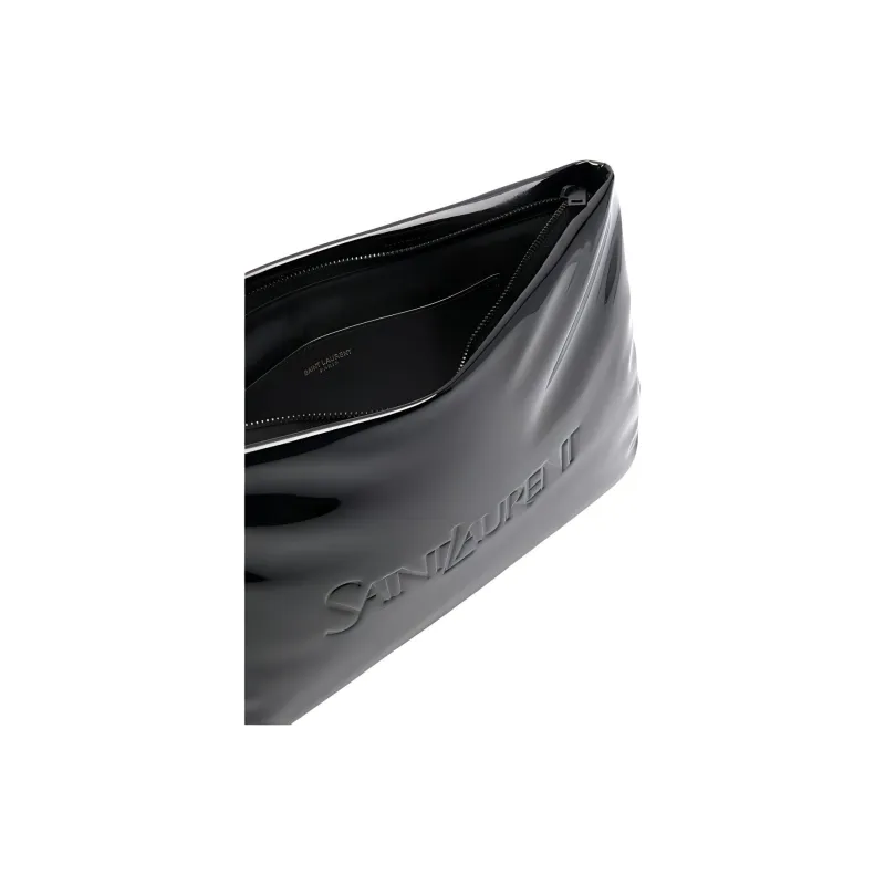 SAINT LAURENT PU Polyurethane Clutch Men's Black-4