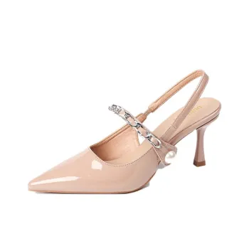 Dunnu Slim Heel High Heels 7CM Women's Nude