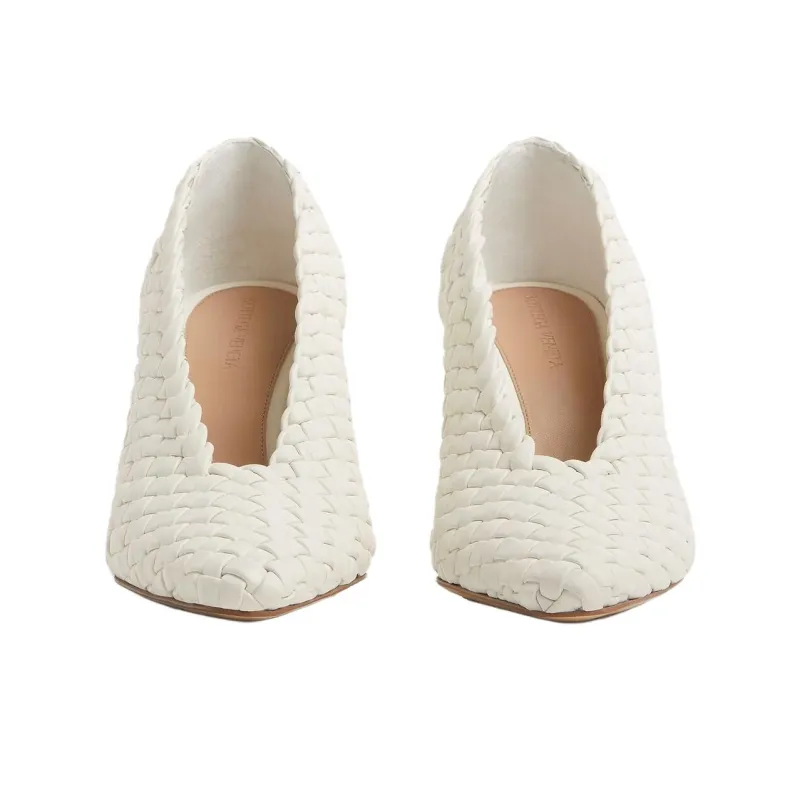 Bottega Veneta Sofia Slim Heel High Heels 9cm Women's White-3
